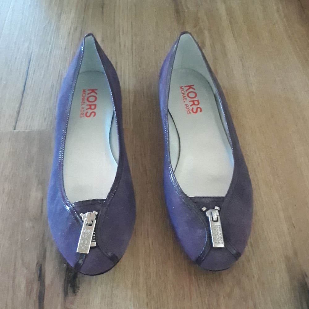 Kors Michael Kors purple suede flat  zipper detail